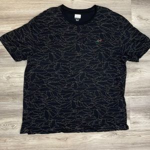 Greg Norman Black with Gray Print Fish Men's Short Sleeve T-Shirt Size XXXL